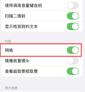 始兴苹果手机维修网点分享iPhone如何开启九宫格构图功能 